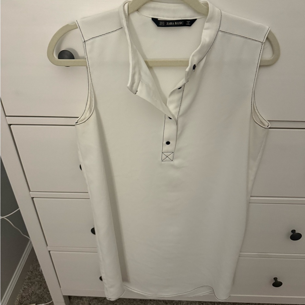 Zara White Sleeveless Dress